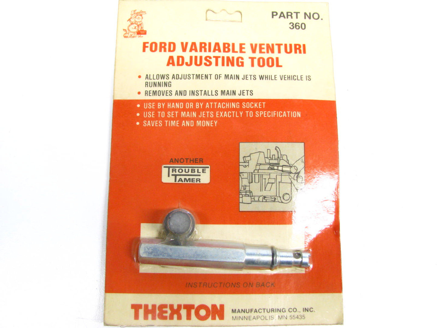 Thexton 360 Ford Variable Venturi Main Jet Adjusting / Removal Install Tool