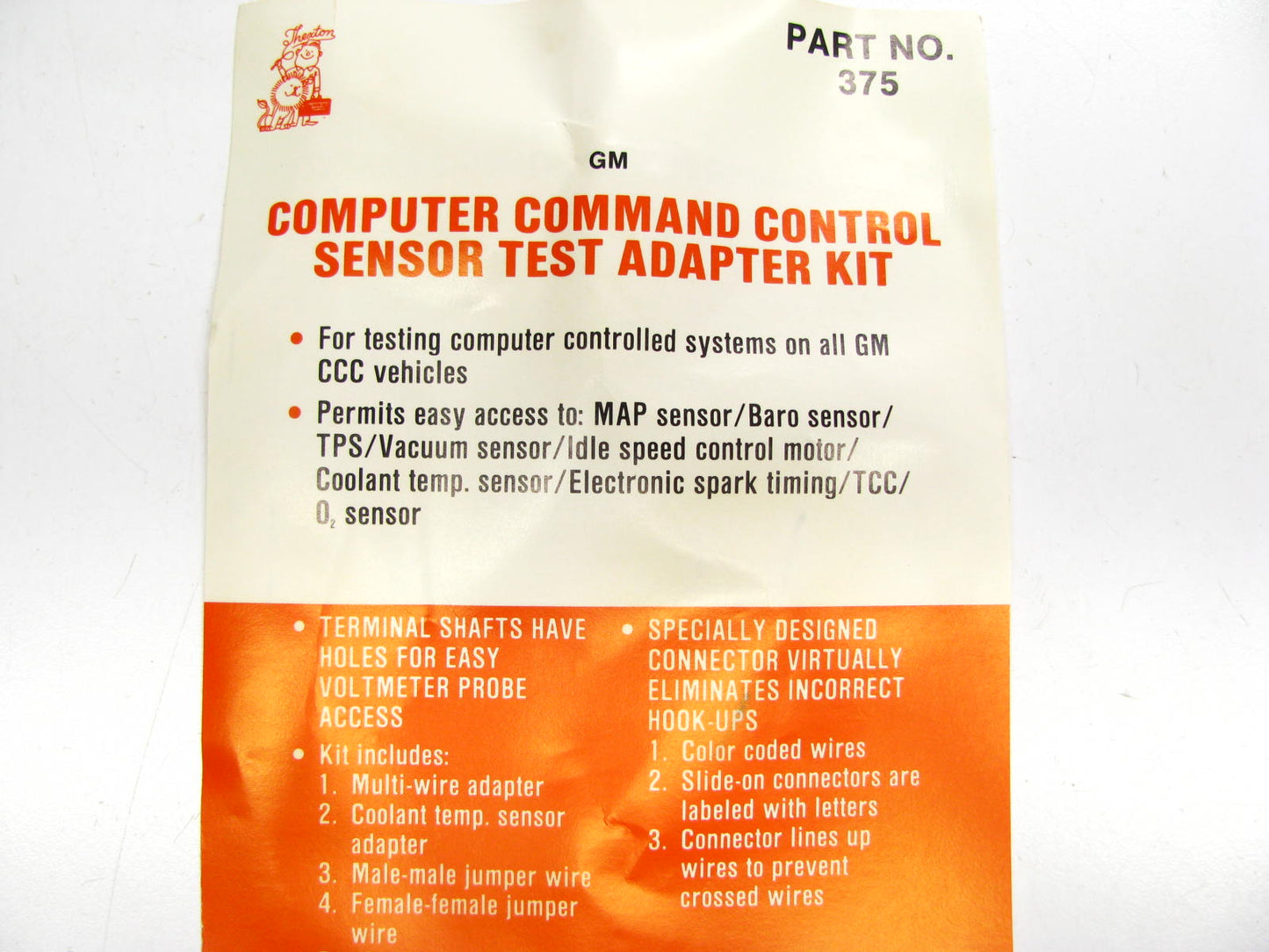 Thexton Tools # 375 GM Computer Command Control Sensor Test Adapter Kit