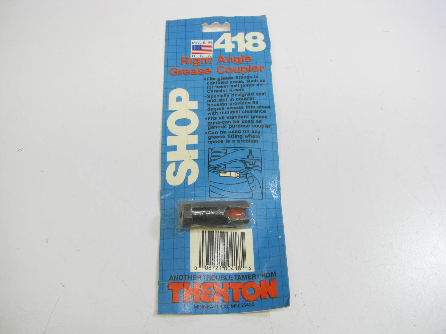 Thexton 418 Right Angle Grease Coupler - MADE IN USA