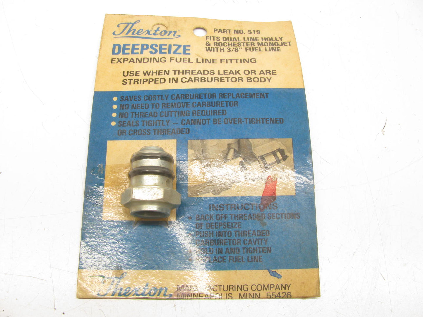 Thexton 519 Carburetor 3/8'' Holly Dual Line Fuel Line Repair Fitting