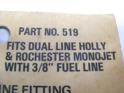 Thexton 519 Carburetor 3/8'' Holly Dual Line Fuel Line Repair Fitting