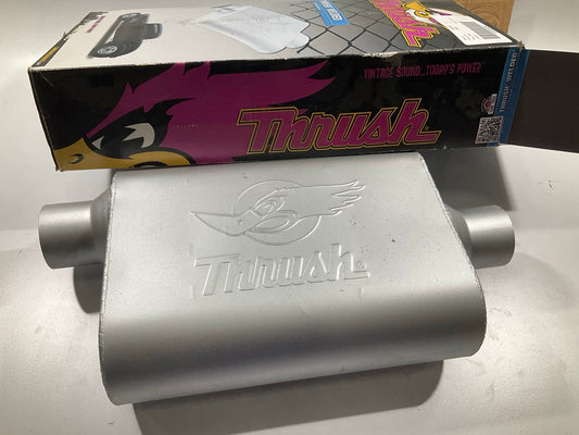 Thrush 17656 Turbo Muffler - Center 2.5'' Outlet, Offset 2.5'' Inlet, 19'' Long