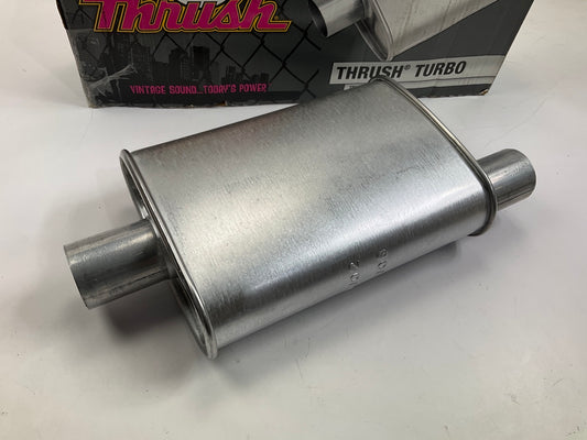 Thrush 17702 TURBO Performance Muffler - 2.00'' Inlet/Outlet, Offset, 16'' Long