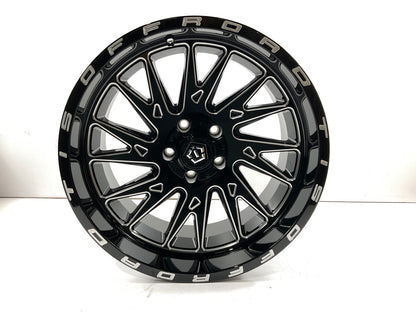 TIS Offroad 547BM-2107319 Black Milled Finish Alloy Wheel Rim 20x10'', 5x5'' PCD