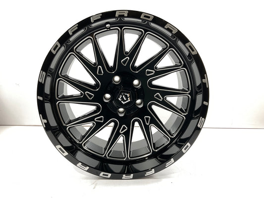 TIS Offroad 547BM-2107319 Black Milled Finish Alloy Wheel Rim 20x10'', 5x5'' PCD