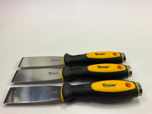 (3) Titan 11500 Stainless Steel Scraper Tool 1-1/4'' Wide Blade