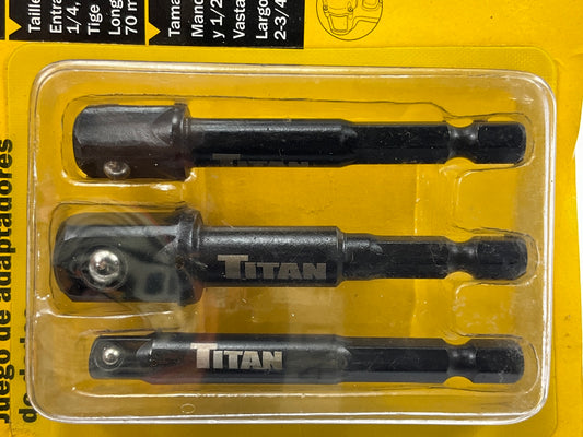 Titan 12082 Hex To Square Impact Socket Adapter Set (3 Pieces)