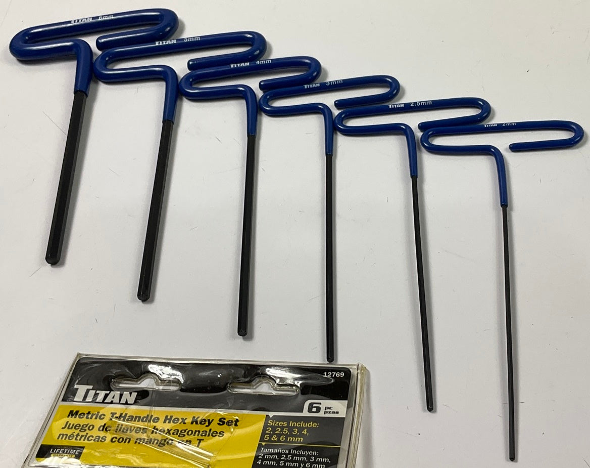 Titan 12769 6-Piece 2 To 6 Mm Metric Dipped Loop T-Handle Hex Key Set ...