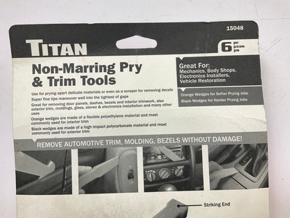 Titan 15048 6pc Non-Marring Pry & Trim Multi Wedge Door / Trim Panel Tool Set