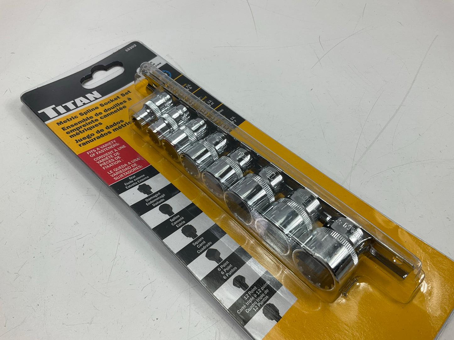 Titan 15202 3/8'' Drive Metric Spline Socket Set, 8 Piece   8mm-19mm