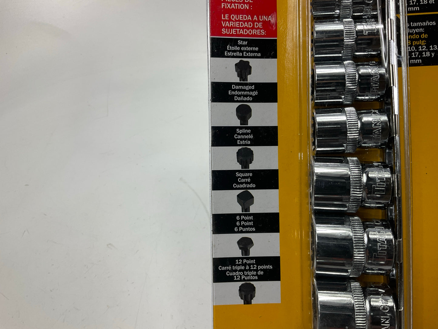 Titan 15202 3/8'' Drive Metric Spline Socket Set, 8 Piece   8mm-19mm
