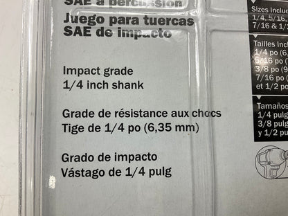 Titan 15220 SAE Impact Grade Nutsetter Set (5 Pieces) Nut Driver 1/4''-1/2'' Size