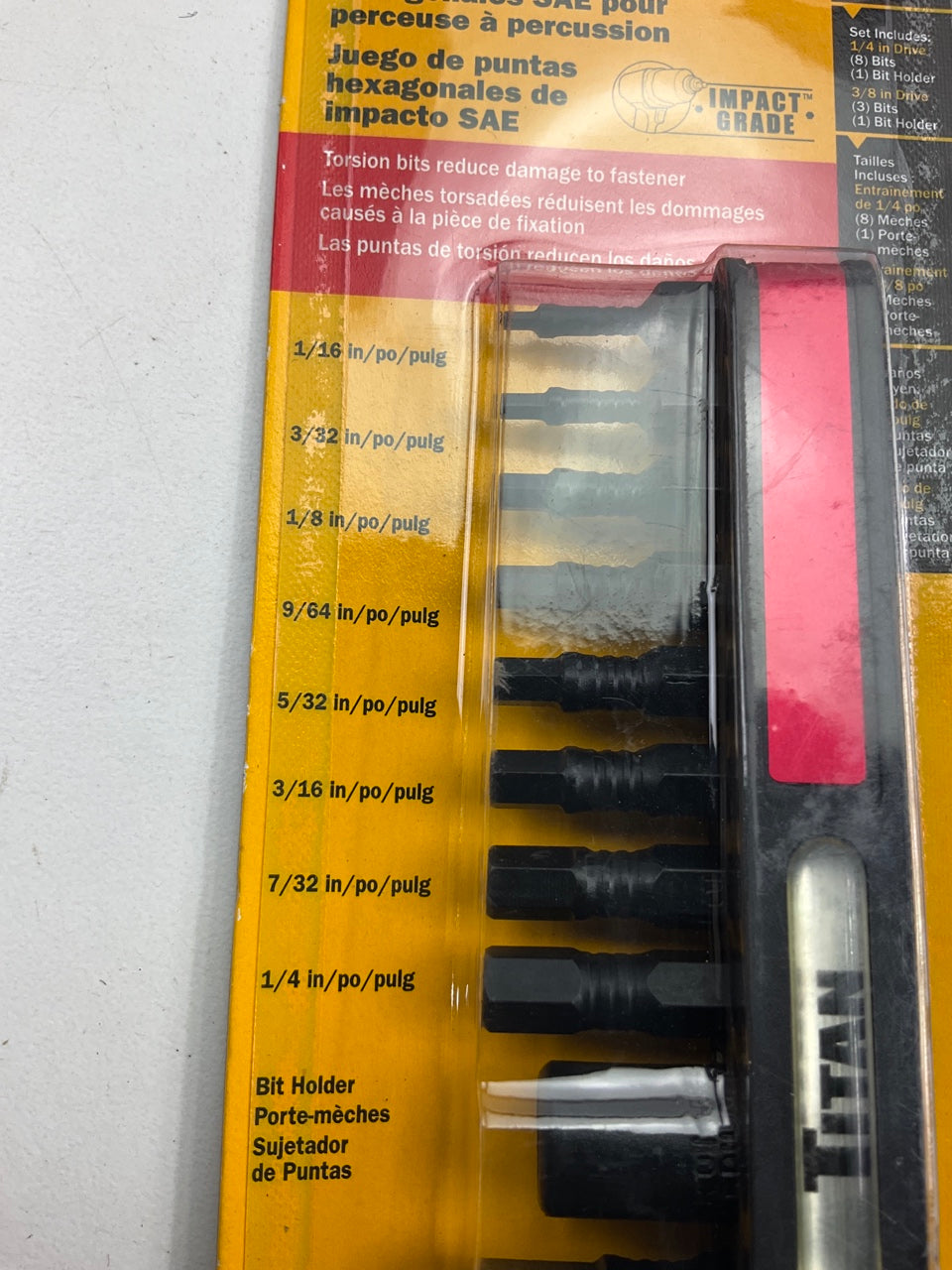 Titan 16037 3-Piece SAE Impact Grade Hex Bit Set
