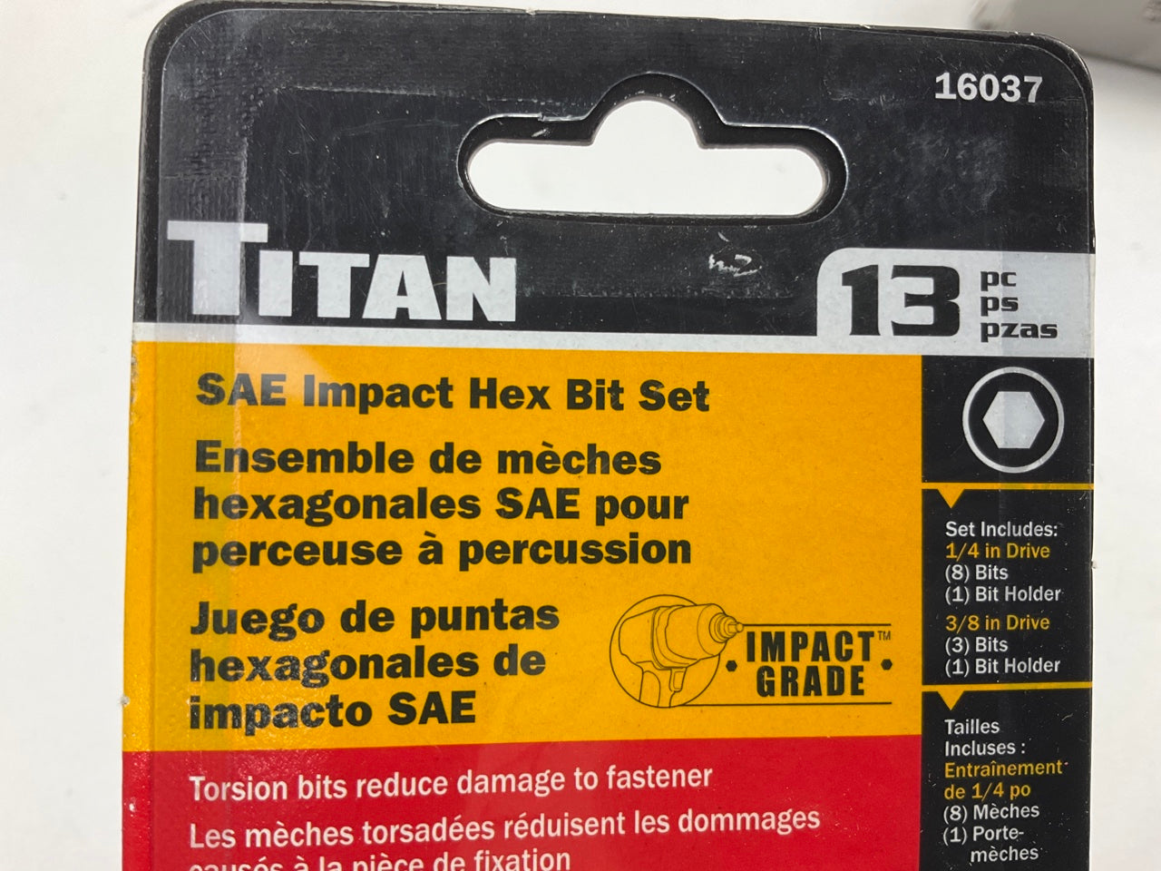 Titan 16037 3-Piece SAE Impact Grade Hex Bit Set