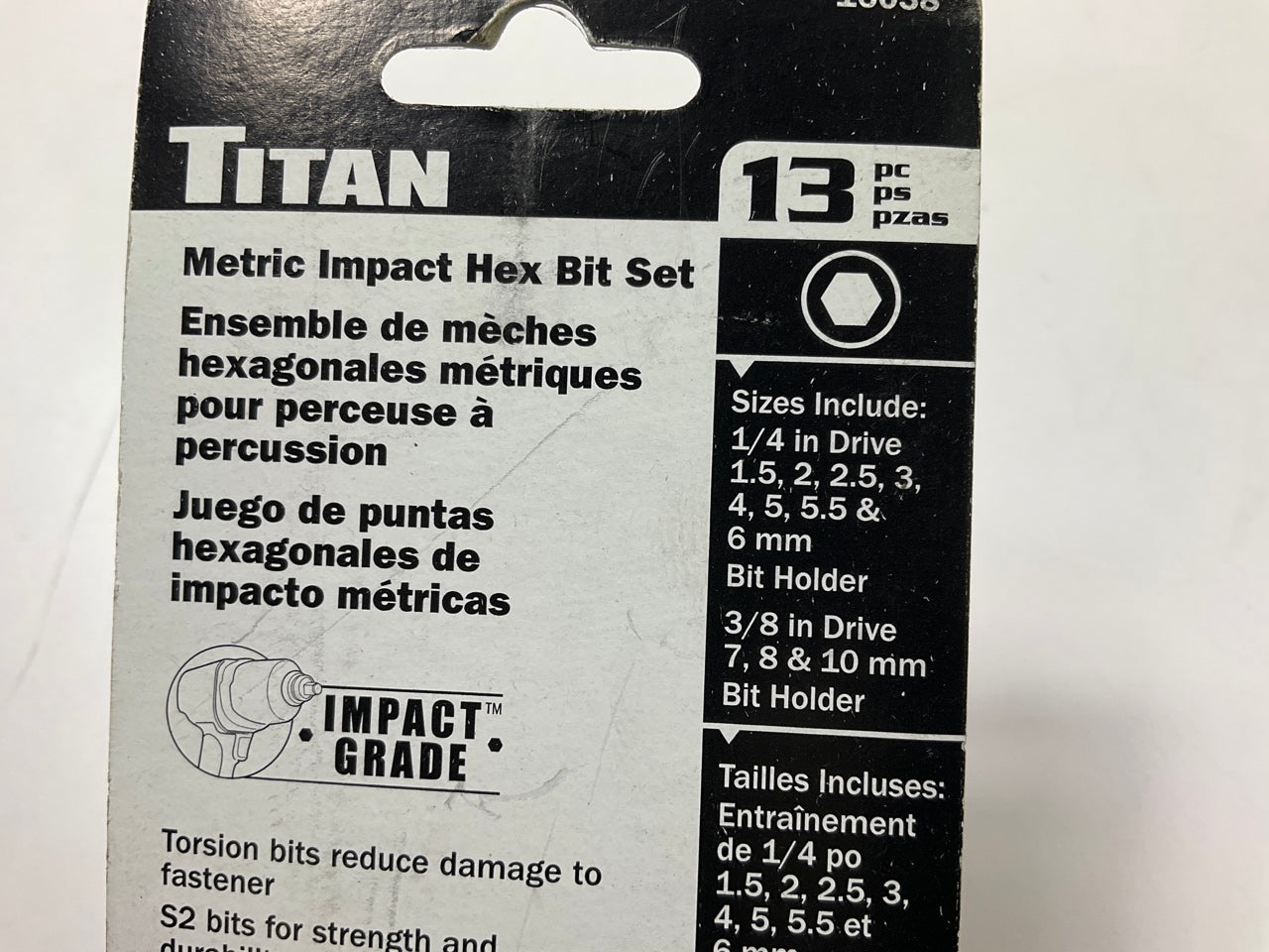 Titan 16038 Metric Hex Impact Bit Set With Bit Holder (13 Pieces)