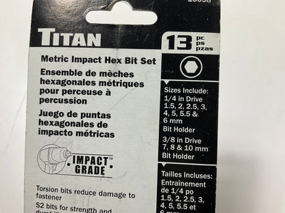 Titan 16038 Metric Hex Impact Bit Set With Bit Holder (13 Pieces)