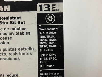 Titan 16039 SAE Torx Tamper-Resistant Insert Bit Set (13 Pieces)