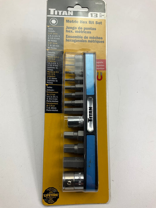 Titan 16112 Metric Hex Bit Set With Bit Holder (13 Pieces)