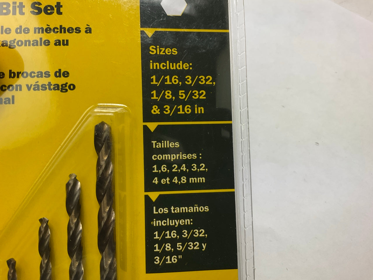 Titan 16505 5 Piece Hex Shank Drill Bit Set: 1/16'', 3/32'', 1/8'', 5/32'', 3/16''