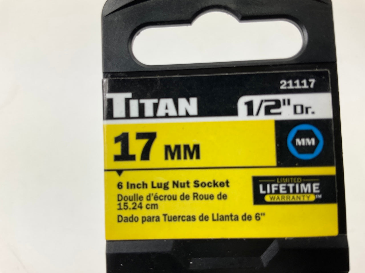 Titan 21117 1/2'' Drive XL Lug Nut Socket, 17mm