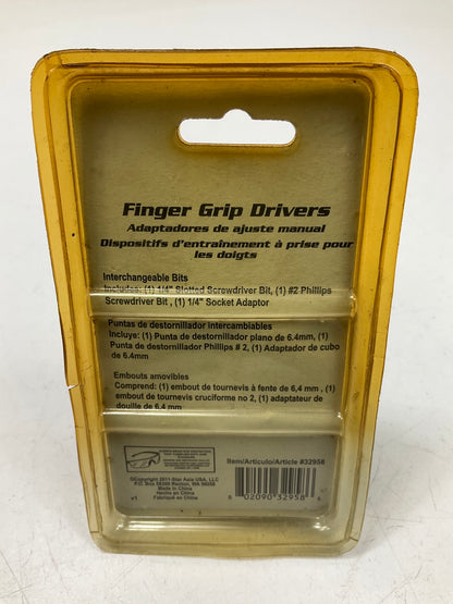 Titan 32958 3 Piece Finger Drive Set, 1/4'' Flat. #2 Philips & 1/4'' Socket