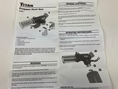 Titan 51886 Propane Heat Gun, Use With Disposable Propane Cylinder