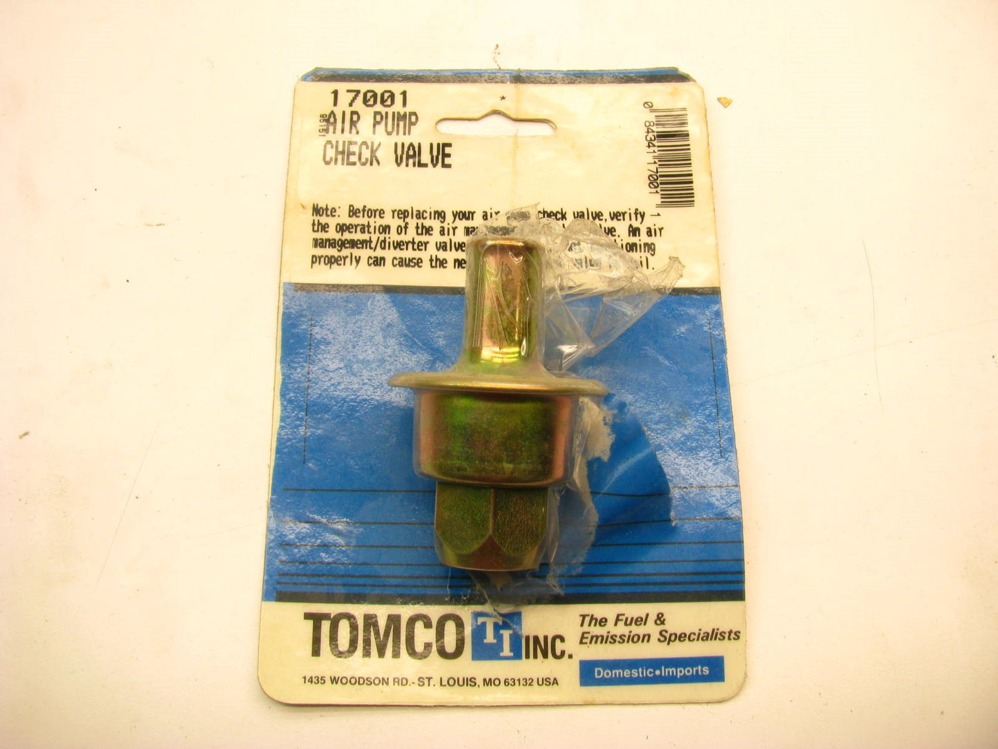 Tomco 17001 Air Pump Check Valve