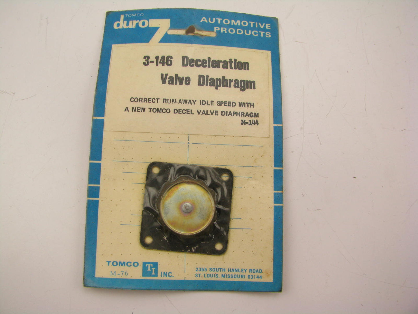 Tomco 3-146 Carburetor Deceleration Valve Diaphragm