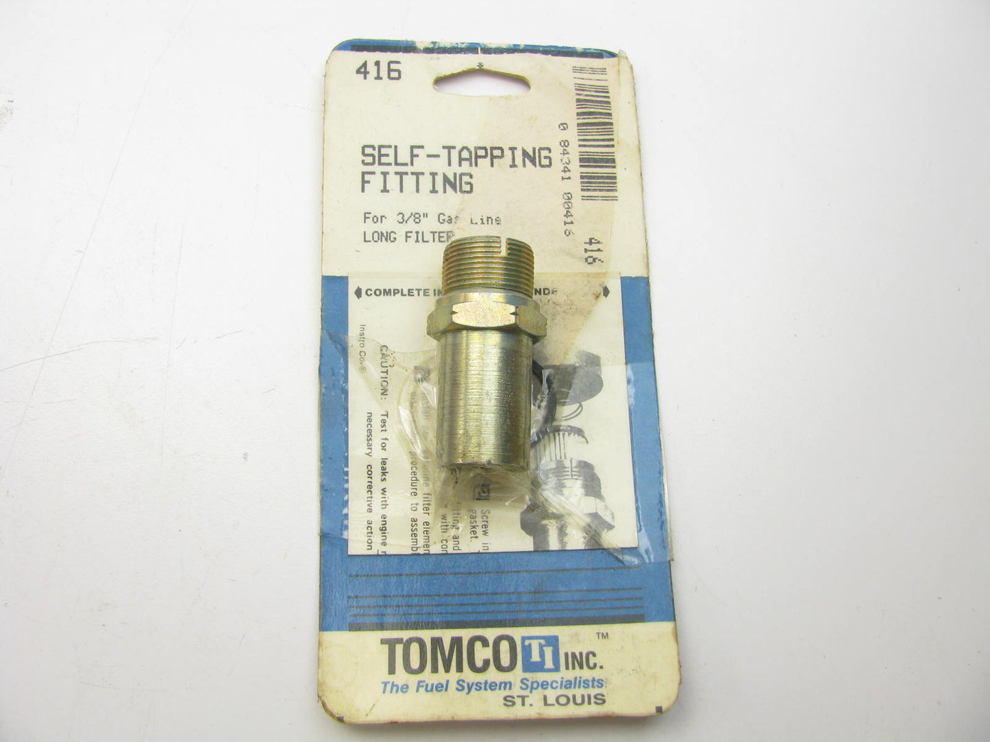 Tomco 416 Self Tapping Fitting For 3/8'' Gas Line Long Filter