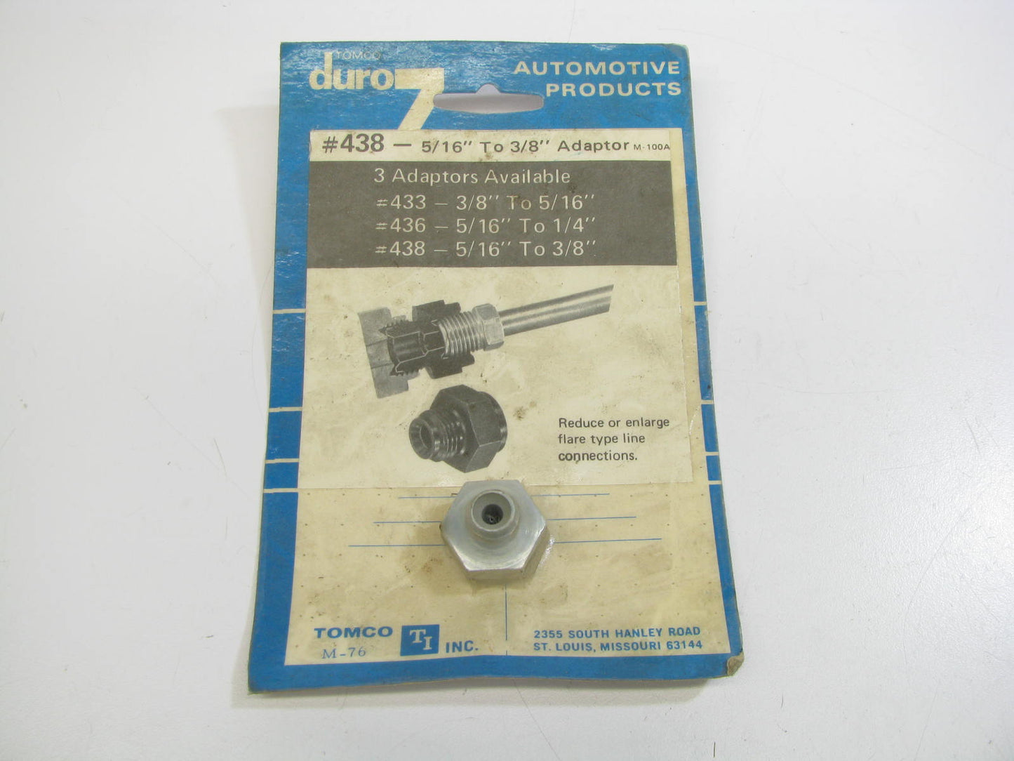 Tomco 438 Duro 7 Carburetor 5/16'' To 3/8'' Fuel Gas Inlet Adapter