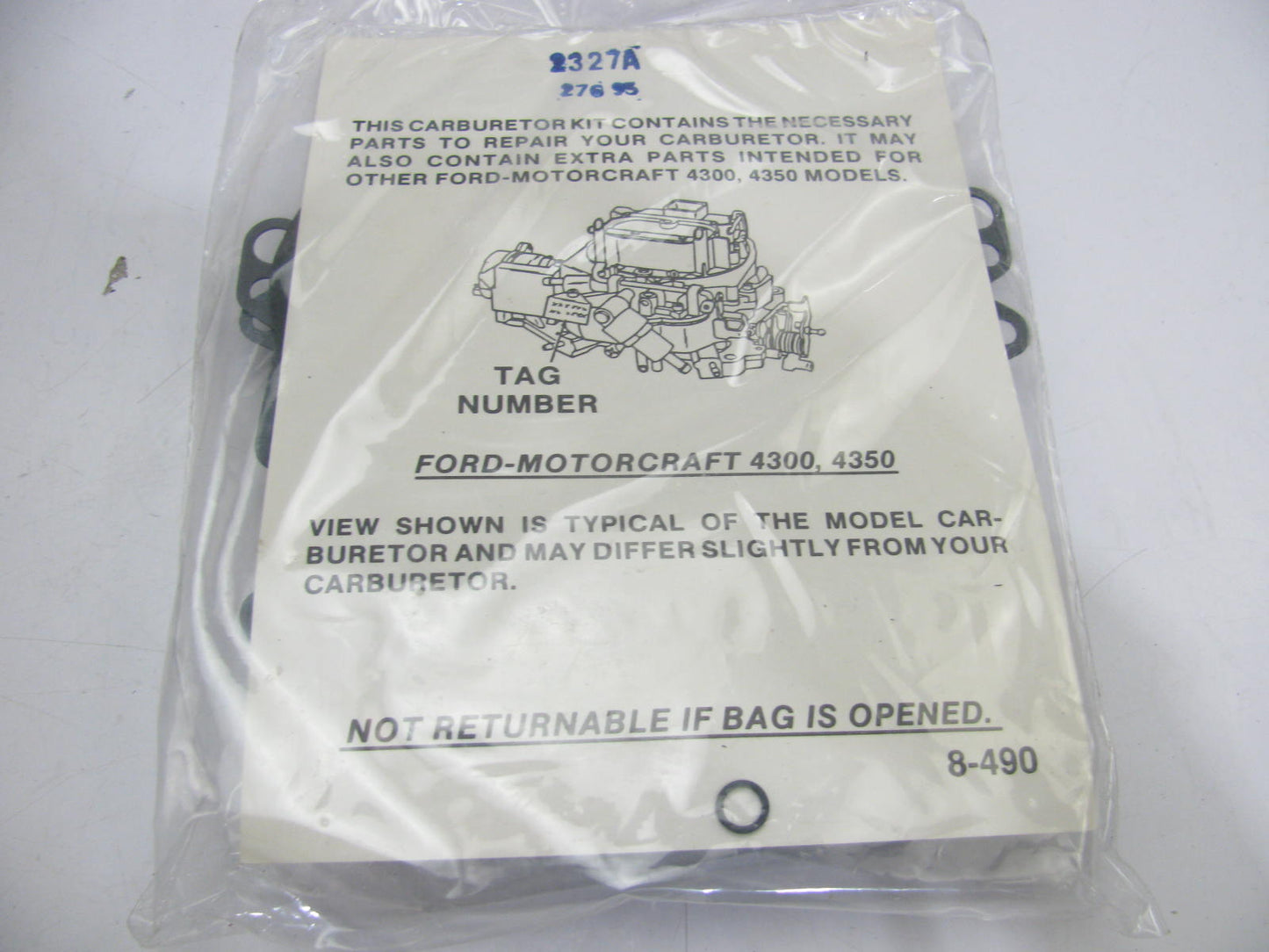 Tomco 5327A Carburetor Rebuild Kit For 75-78  Jeep 304 360 401 Motorcraft 4300