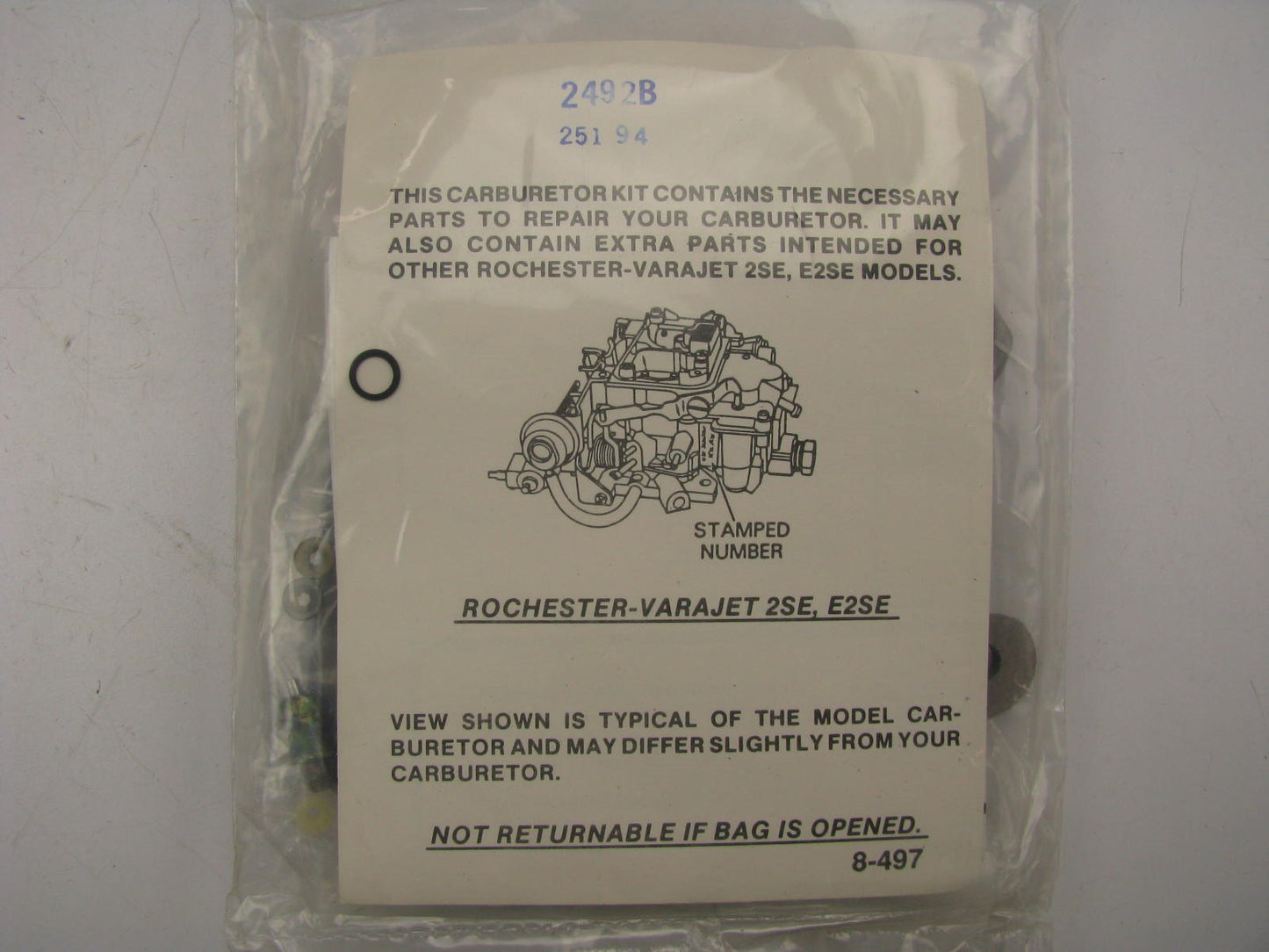 Tomco 5492B Carburetor Rebuild Kit - ROCHESTER 2-BBL