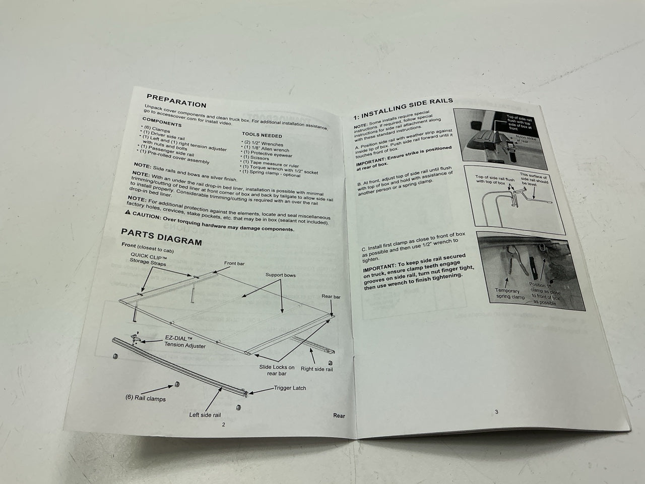 MISSING CLAMPS 22040149 Tonnosport Roll-Up Cover For 00-10 Dodge Dakota 63'' Bed