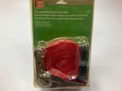 Tool Choice 17630 15 Ft. Quick Release Ratcheting Tie Down Strap, 1,500lbs