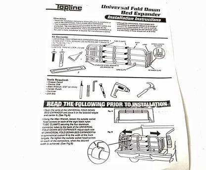 Top Line BX4004-01 Fold-Down Universal Silver Pickup Truck Cargo Bed Extender
