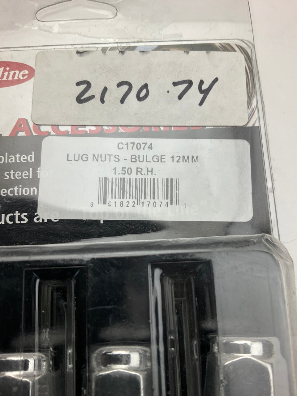 Top Line C17074 Wheel Lug Nuts, 4 PACK, 12mm X 1.5 R.H. Thread Size