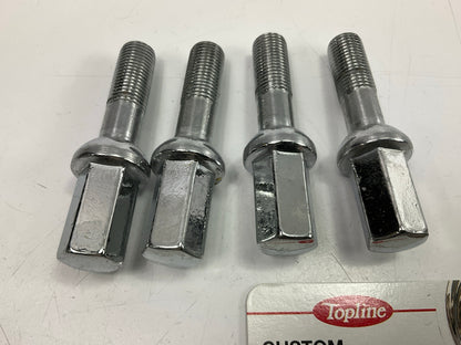 (4) Top Line C9644 Triple Chrome Plated Wheel Lug Bolts 14mm X 1.5'' Thread Size