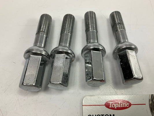 (4) Top Line C9644 Triple Chrome Plated Wheel Lug Bolts 14mm X 1.5'' Thread Size