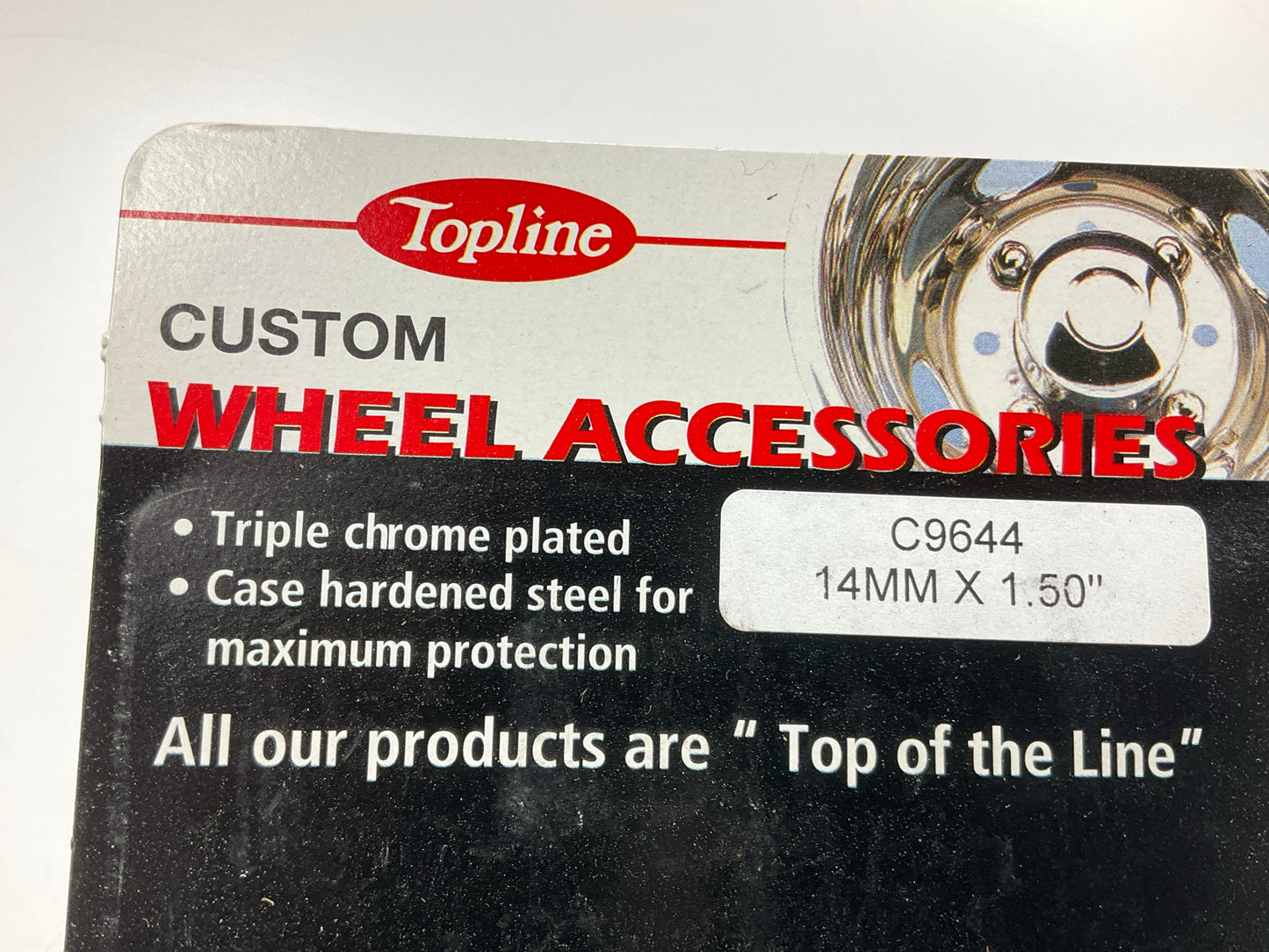 (4) Top Line C9644 Triple Chrome Plated Wheel Lug Bolts 14mm X 1.5'' Thread Size