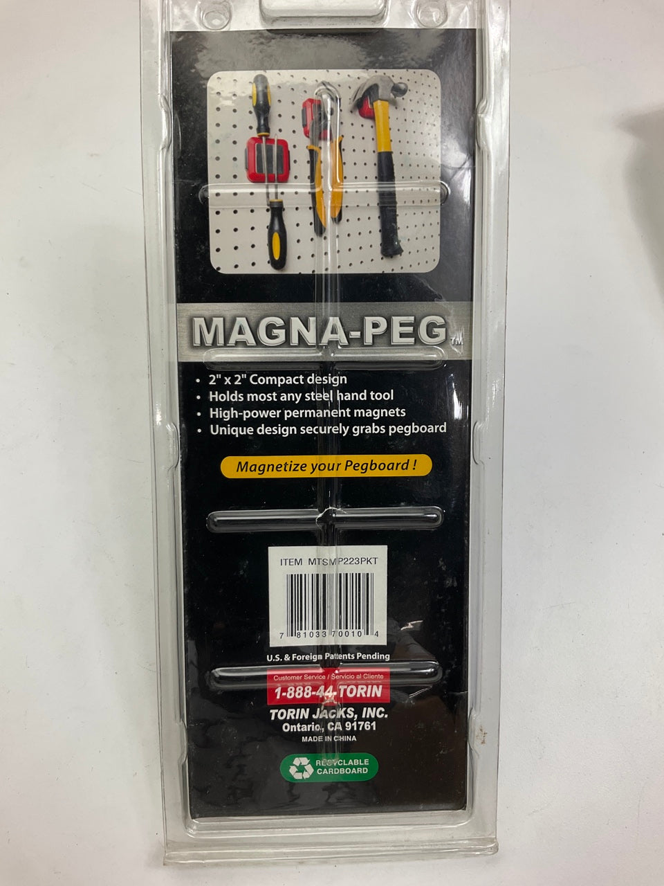 Torin MTSMP223PKT 2''x2'' Magnetic Pegboard Magnet Holders For Hanging Steel Tools