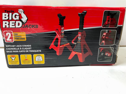 Torin BIG RED T42002 Steel Jack Stands - 2 Ton (4,000 Lb) Capacity TWO SETS