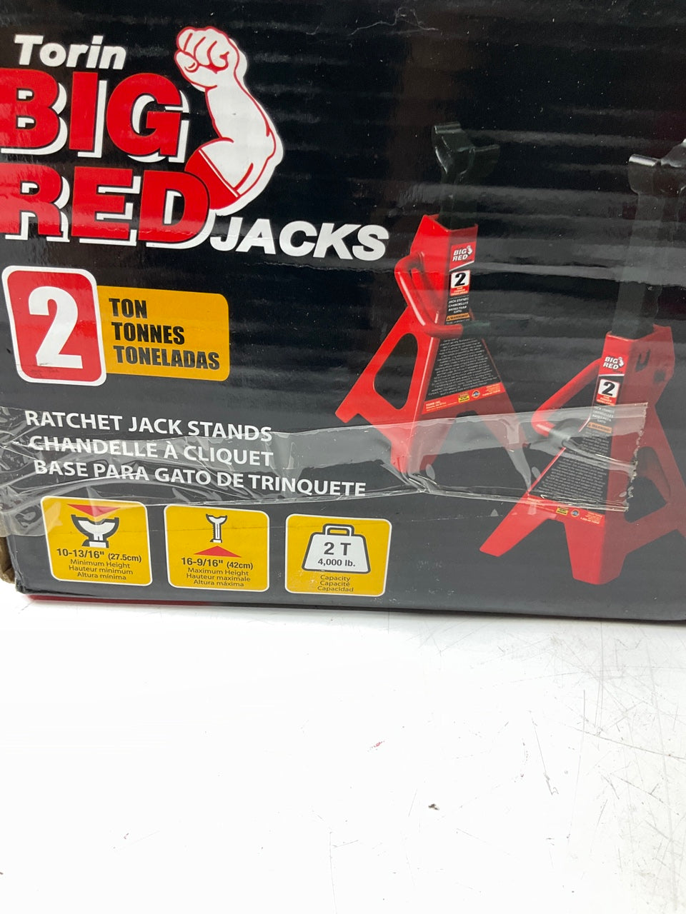 Torin BIG RED T42002 Steel Jack Stands - 2 Ton (4,000 Lb) Capacity TWO SETS