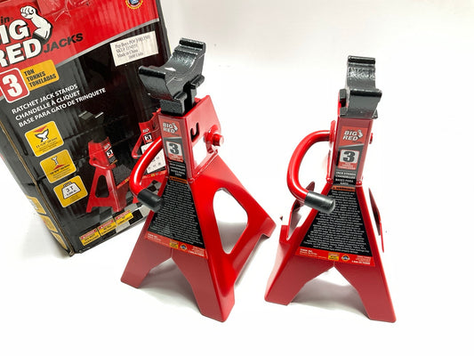 BIG RED 3 Ton (6,000 Lbs) Torin T43002 Steel Jack Stands - PAIR