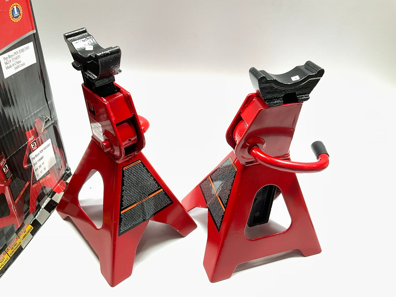 BIG RED 3 Ton (6,000 Lbs) Torin T43002 Steel Jack Stands - PAIR