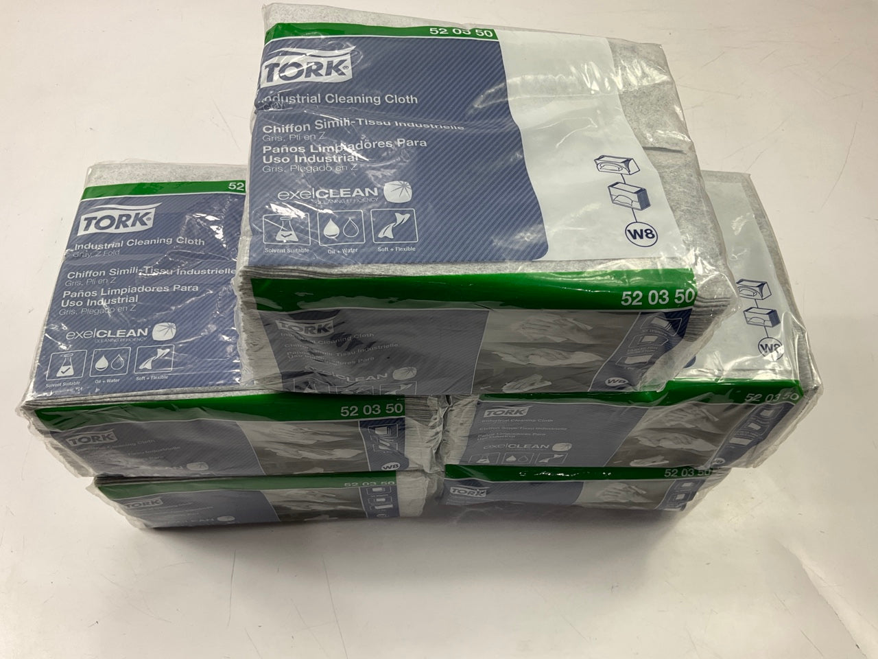 (5) Packs Of 55 Wipes - Tork 520350 Industrial Shop Wipe Towels 12.6'' X 15.16''