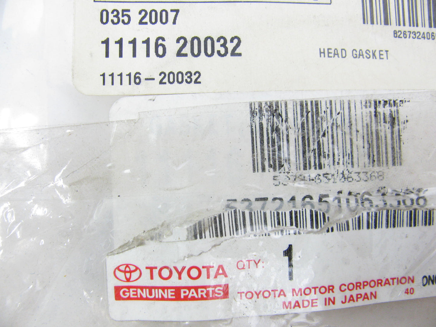 NEW - OEM 11116-20032 LEFT Cylinder Head Gasket 1999-2006 Toyota 3.0L V6 1MZFE