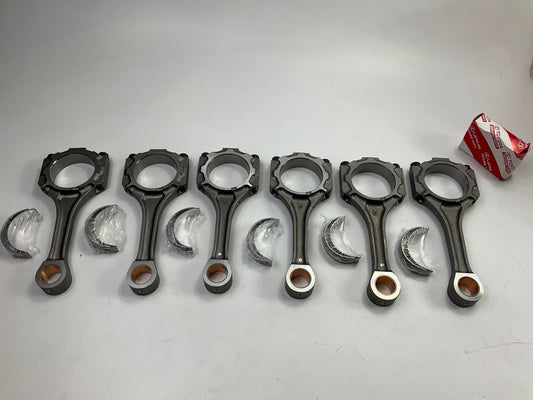 (6) OEM Toyota 13201-29525 STD Size Connecting Rod W/ Bearings 1MZ-FE, 3MZ-FE V6