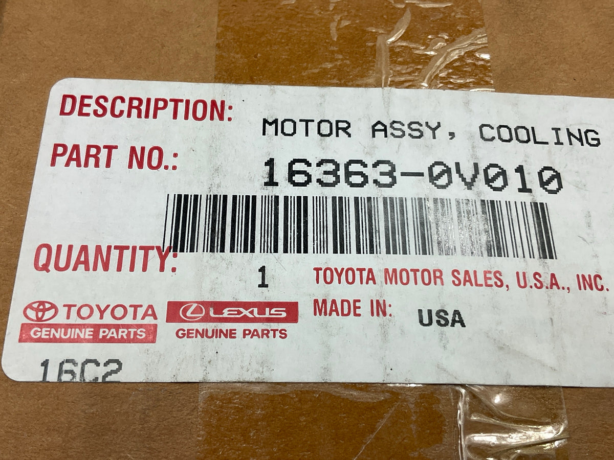 NEW OEM Toyota 16363-0V010 Left Engine Cooling Fan Motor
