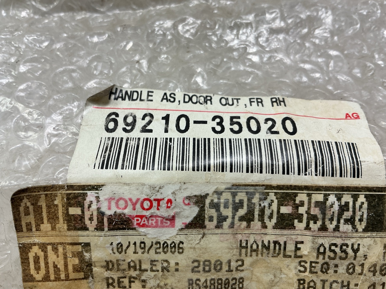 NEW - OEM 6921035020 Front Right Outside Door Handle For 1995-2000 Toyota Tacoma