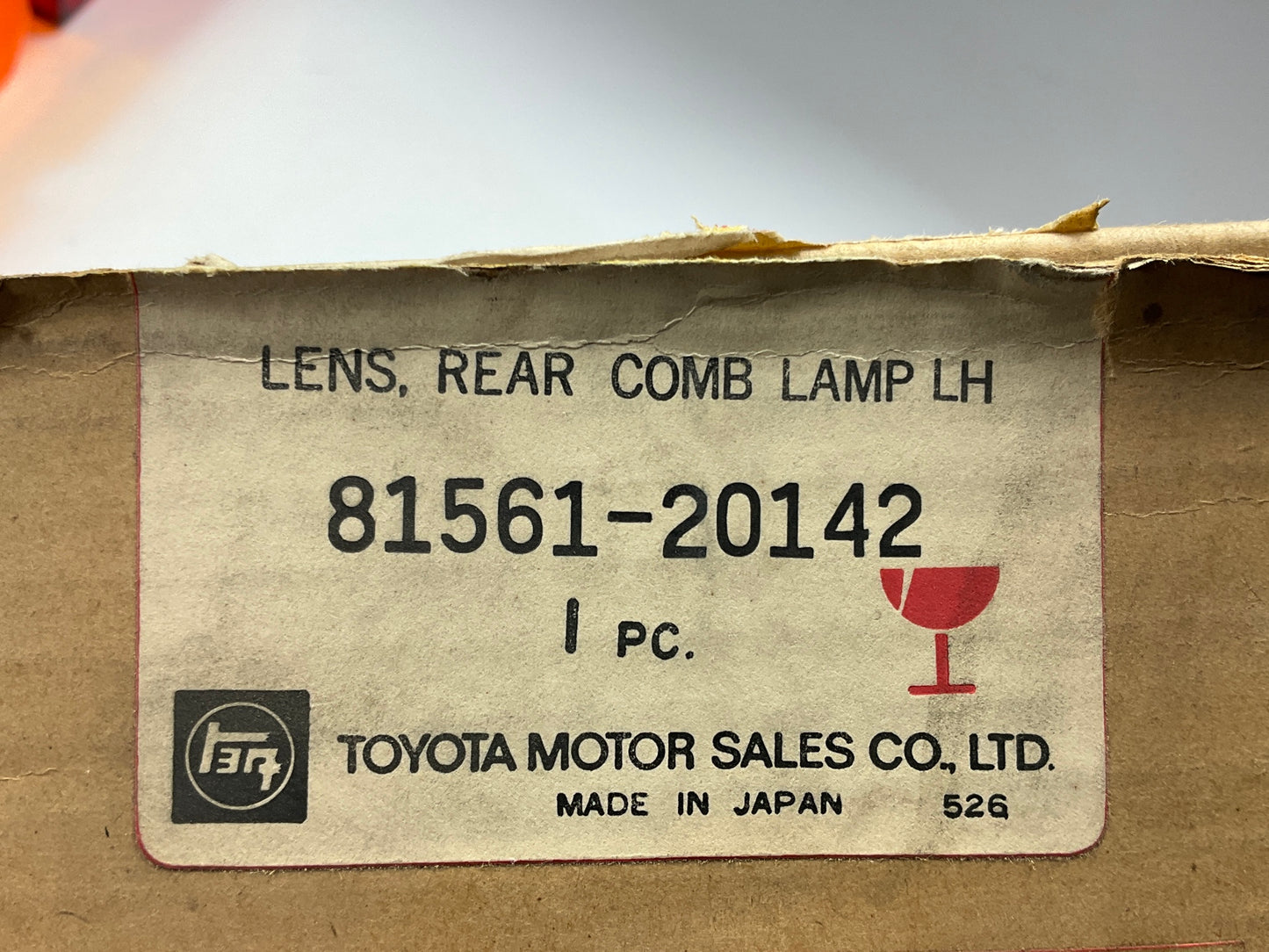 NOS - OEM Toyota 81561-20142 Rear Right Tail Light Lamp Lens 1972-73 Corona RT95